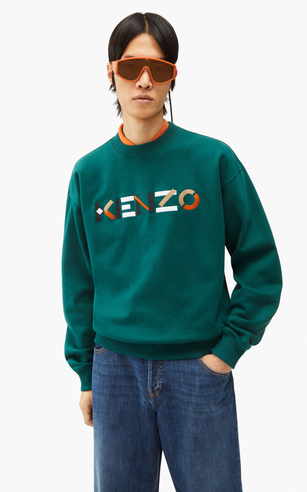 Kenzo Logo oversized multicoloured Moška Puloverji Modra SI-4833858